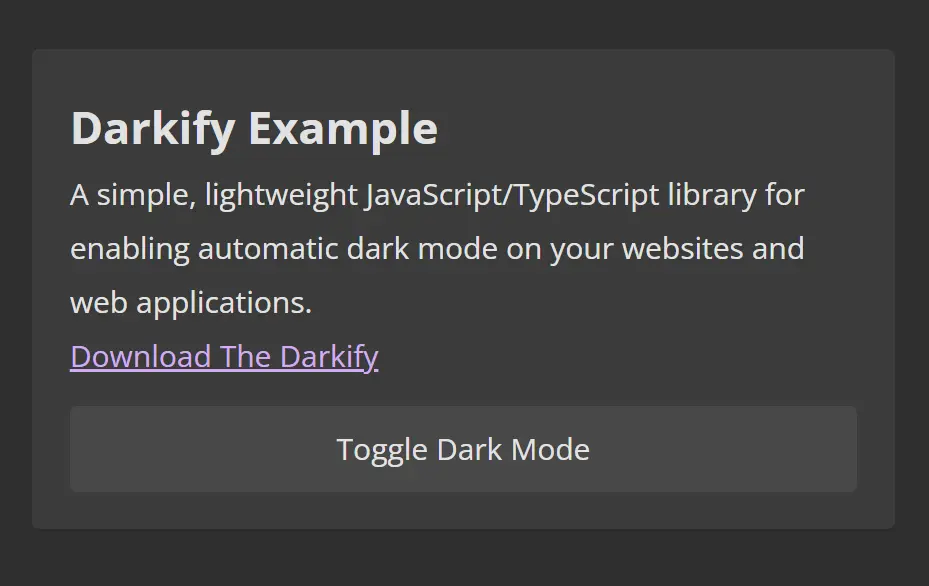 Minimal Automatic Dark Mode Library – Darkify